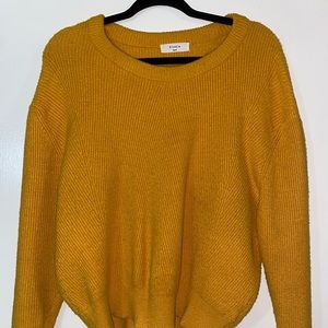 Elodie women’s Mustard yellow Dolman slouchy sleeve cozy  Ribbed sweater.